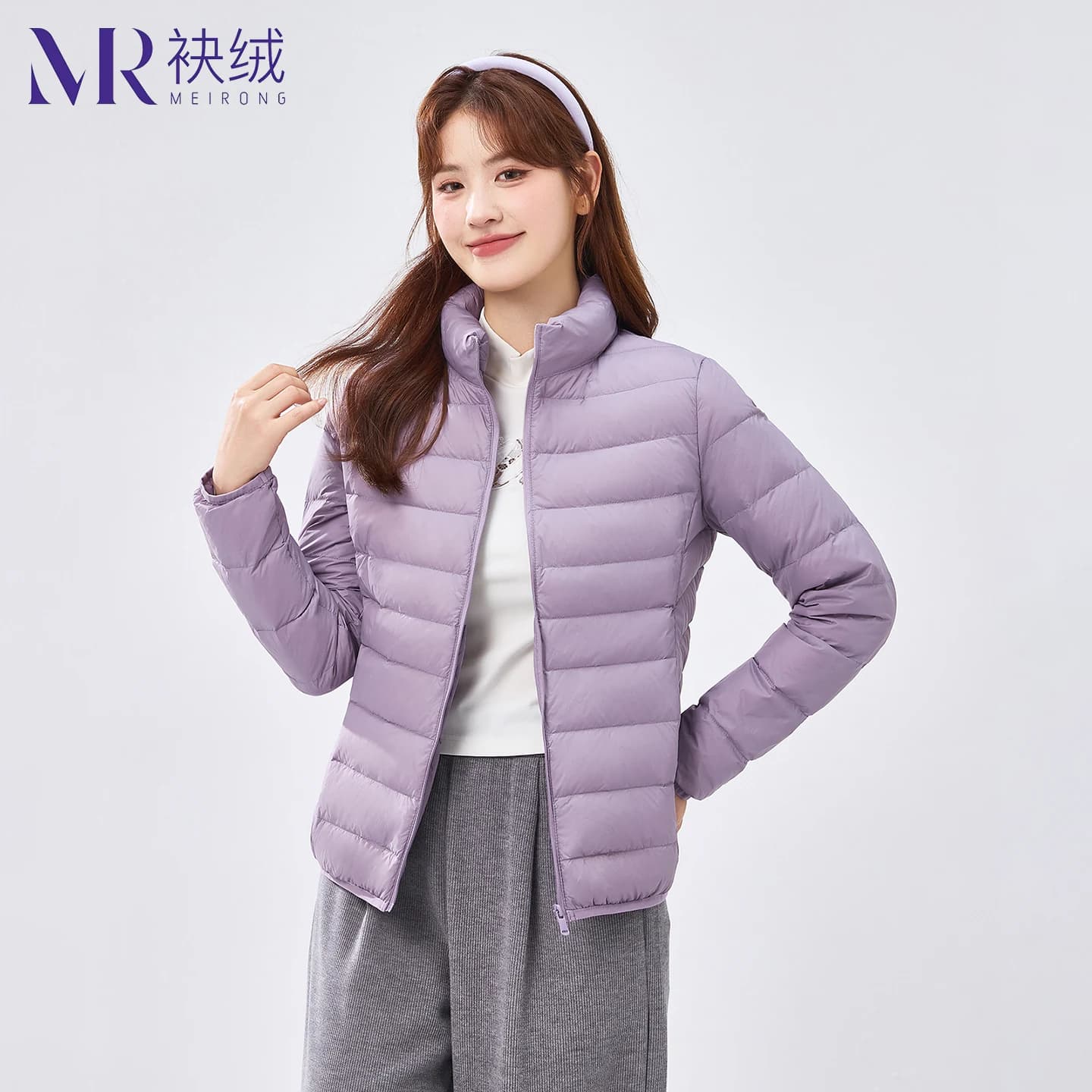 袂绒薄款排骨羽绒服女轻薄2026新款轻便简约立领短款保暖冬季外套 - 缩略图2