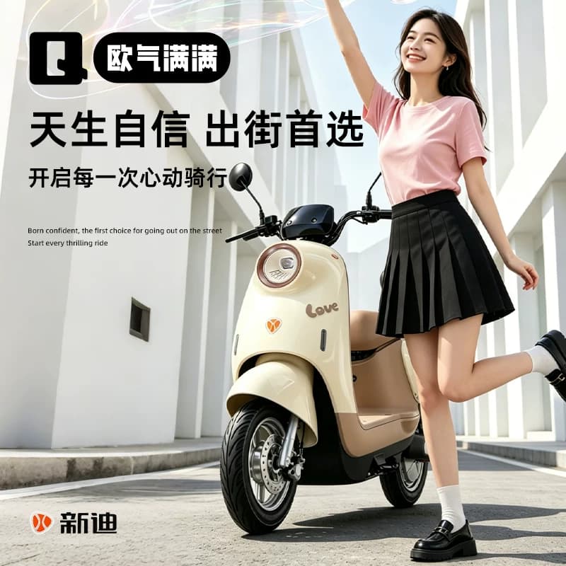 新款小龟王72V电动摩托车男女代步通勤长续航时尚踏板锂电电瓶车 - 缩略图2
