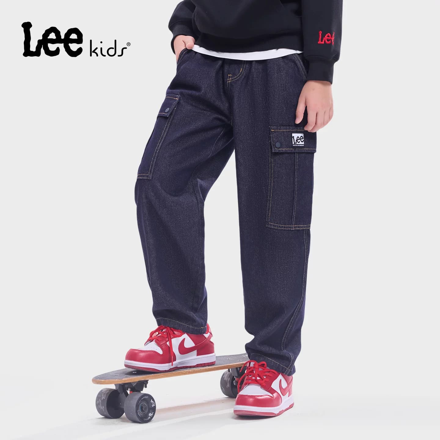 Lee kids儿童官方正品水洗耐磨牛仔裤2025秋裤子男女童长裤收脚裤 - 缩略图5