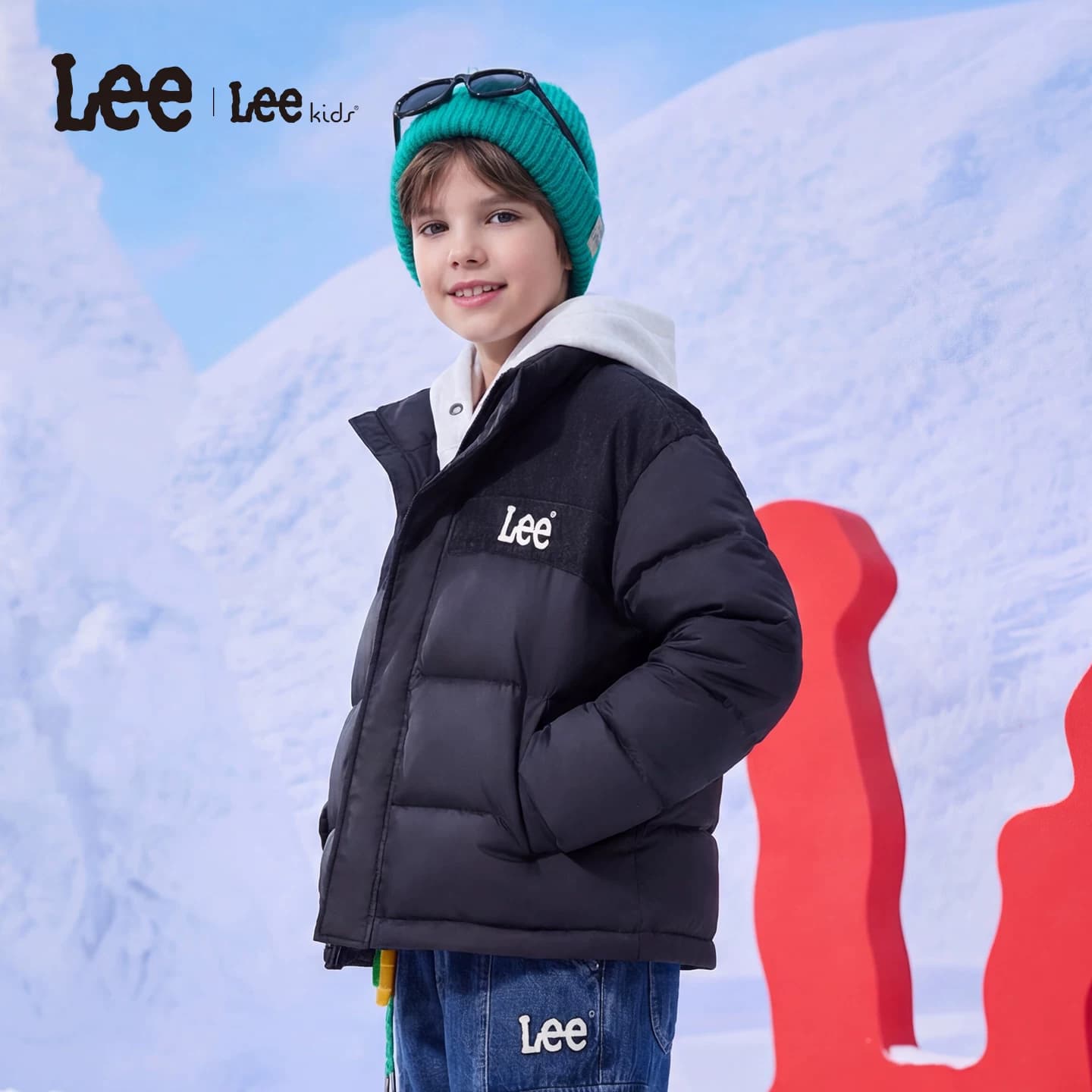 Lee kids儿童短款羽绒服中厚鸭绒秋冬新款舒适保暖男童女童装外套 - 缩略图3