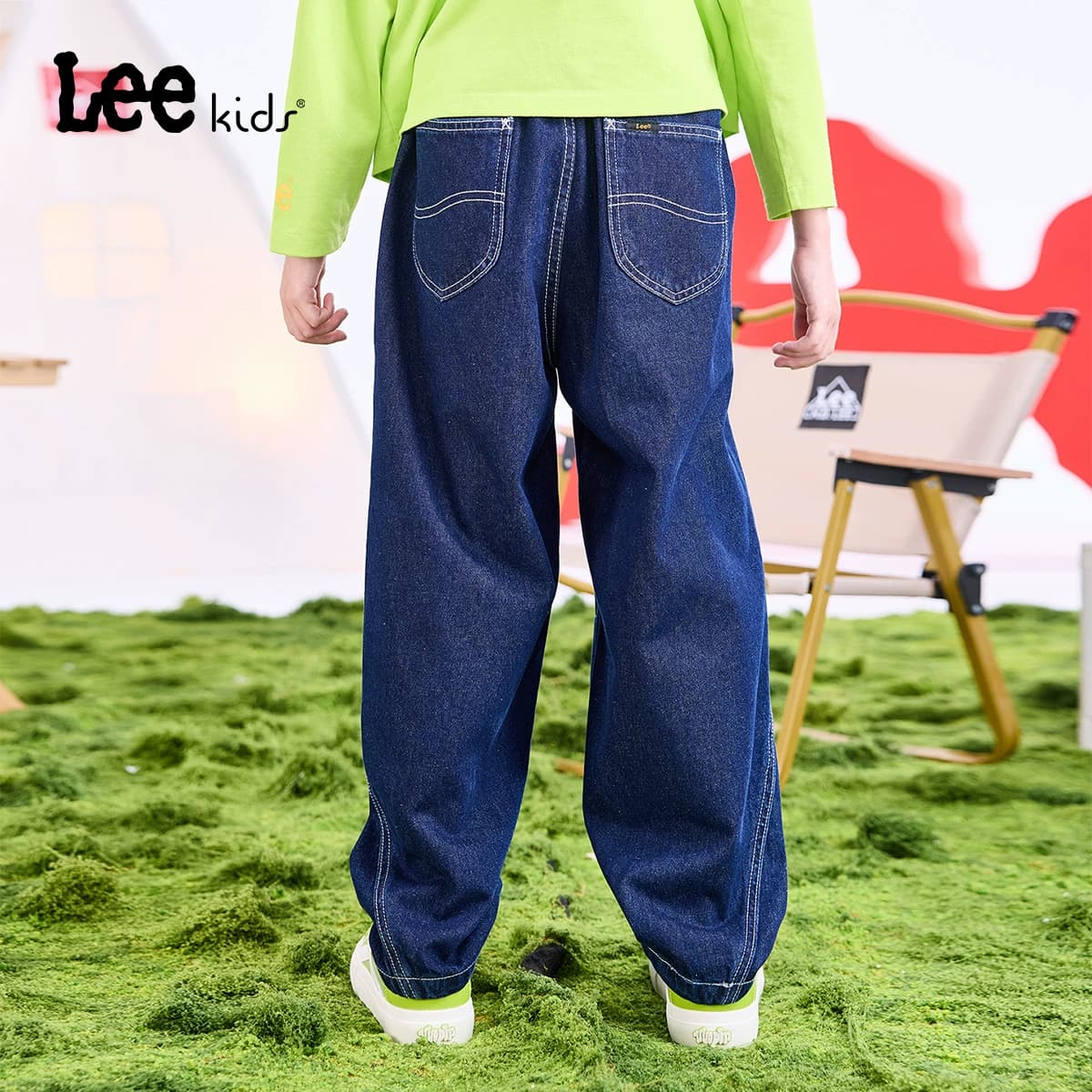 Lee kids儿童水洗复古牛仔裤男女中大童学院风宽松舒适百搭长裤 - 缩略图5