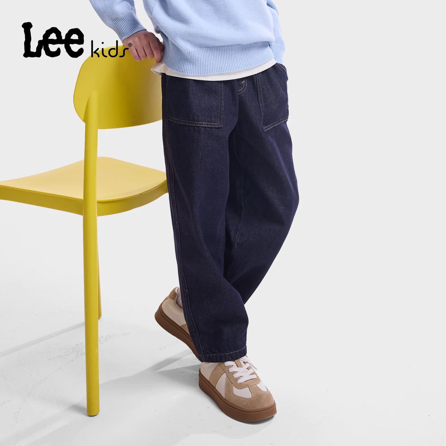 Lee kids儿童官方正品水洗软牛仔长裤男童秋季款宽松百搭耐磨长裤 - 缩略图3