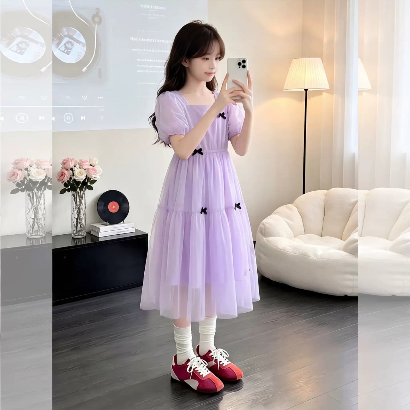 女童雪纺连衣裙夏装2026新款洋气女孩大童独特漂亮裙子夏季公主裙 - 缩略图4