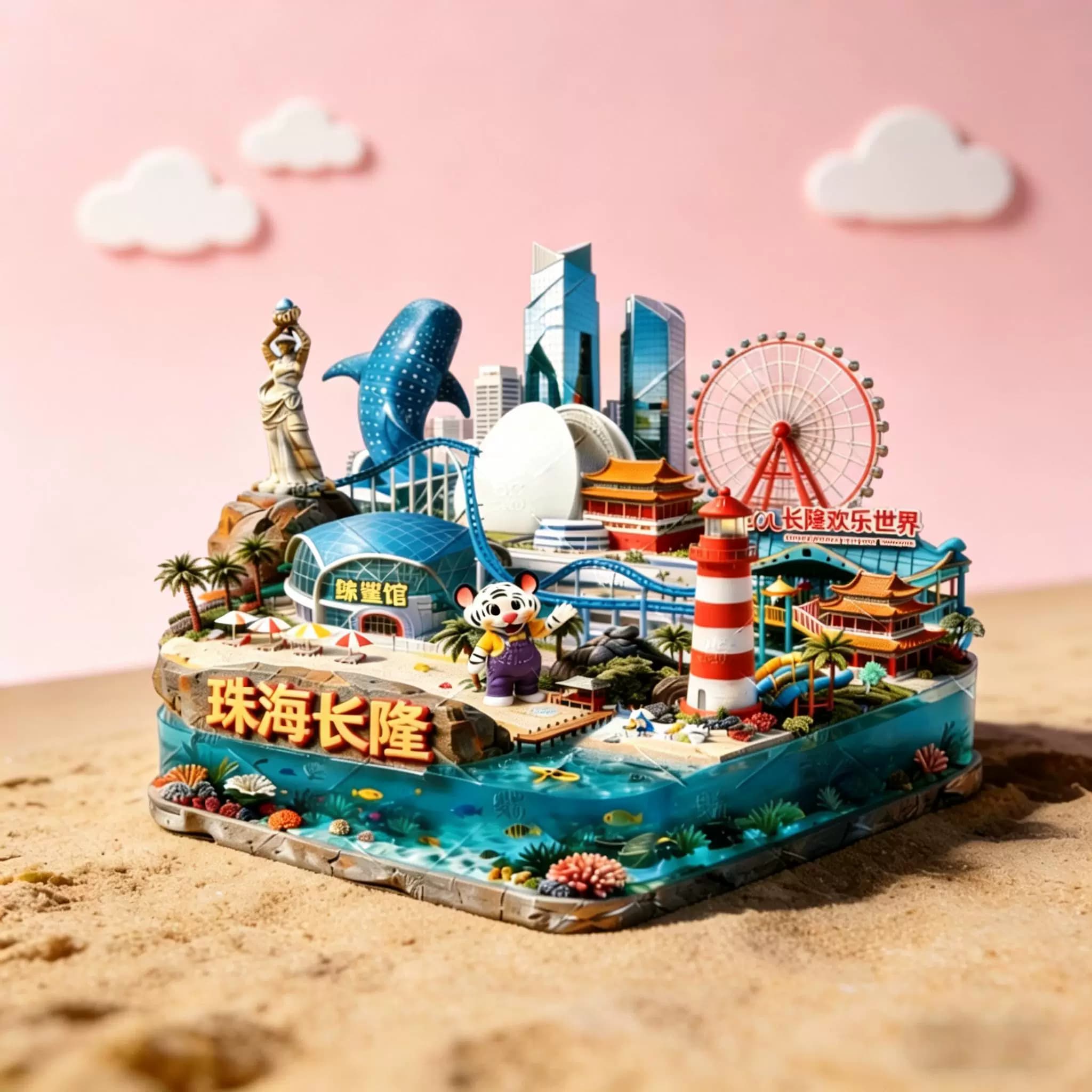 珠海长隆海洋王国金属浮雕冰箱贴创意3d立体磁吸装饰门贴2026新款 - 缩略图5