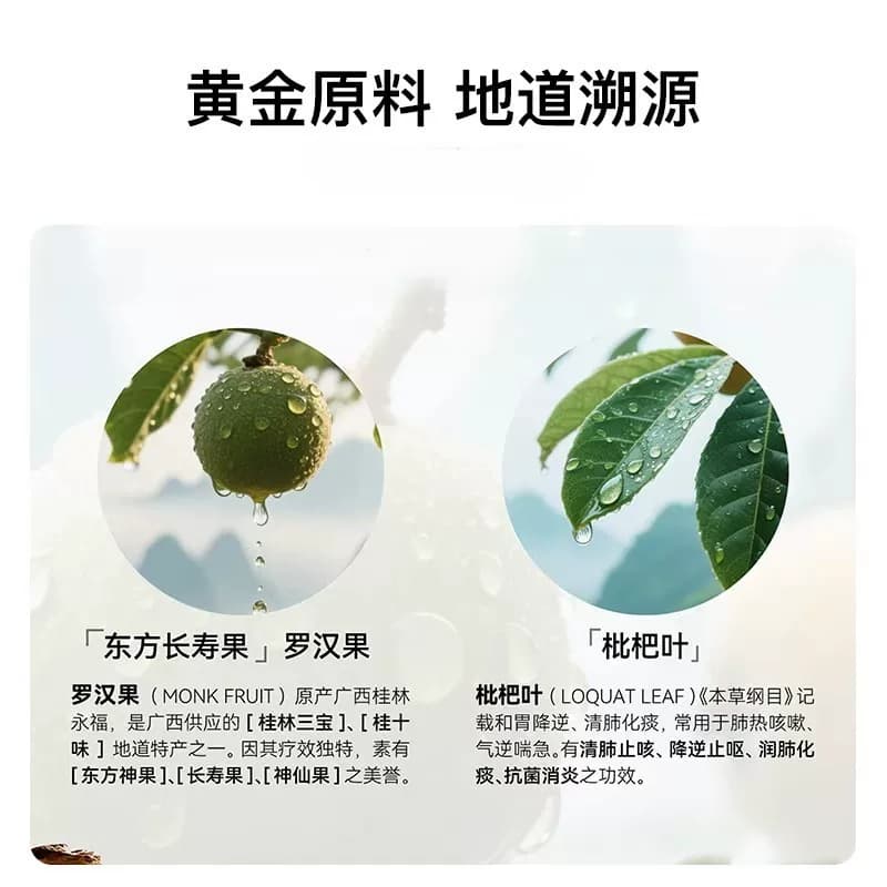 桂林三金罗汉果枇杷膏桂林特产独立包装1盒8包160g - 缩略图3