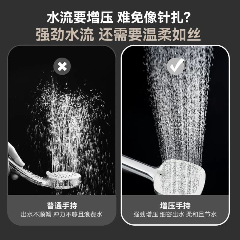国家补贴Haier/海尔顶针除垢大面板增压淋浴莲蓬花洒喷头自洁手持 - 缩略图3