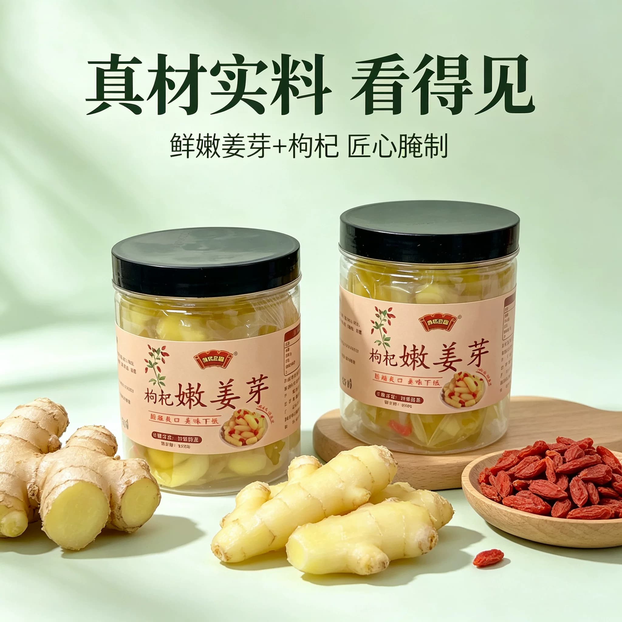 枸杞嫩姜芽瓶装400g泡菜开胃菜下饭菜鲜嫩姜芽爽口生姜片腌制酱菜 - 缩略图4