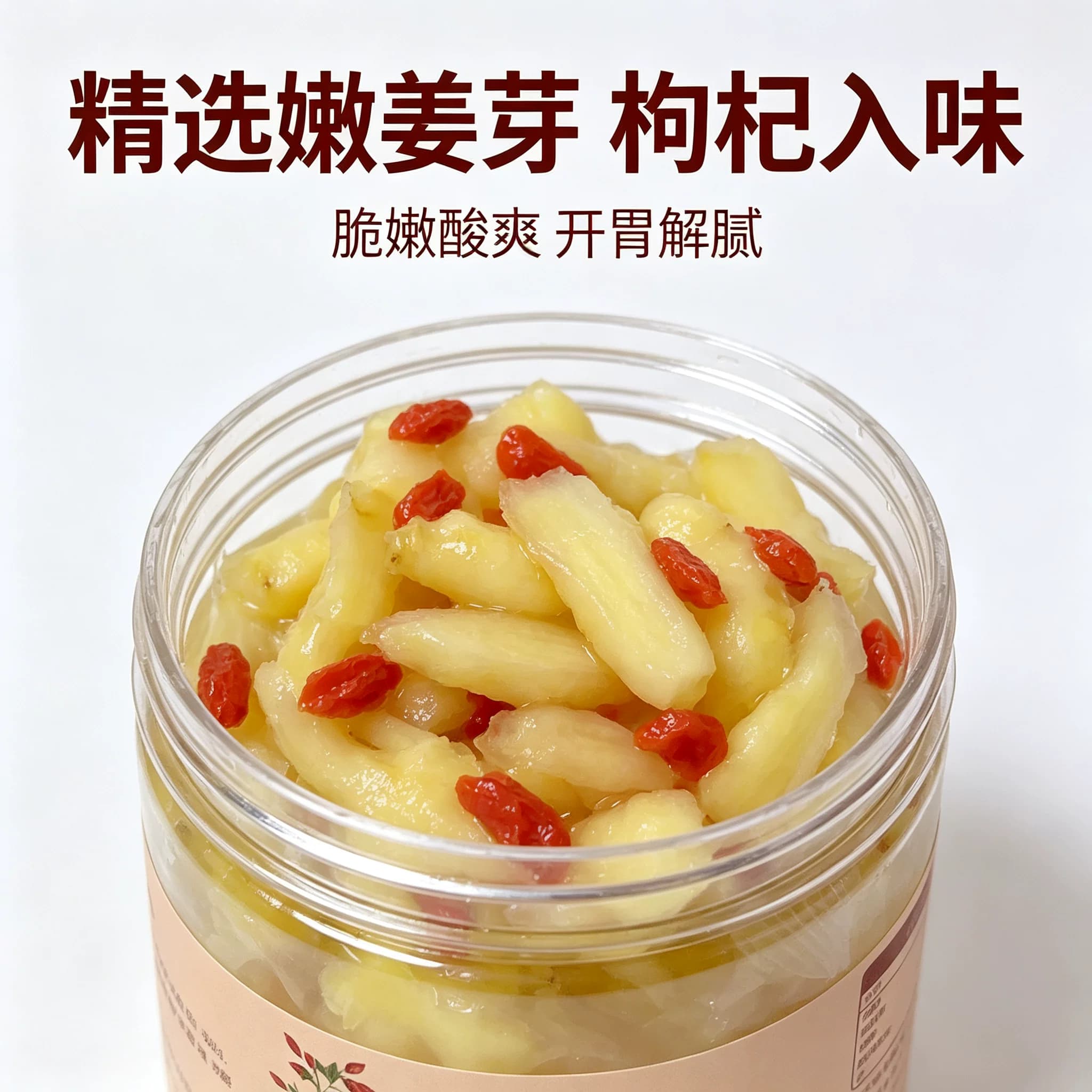 枸杞嫩姜芽瓶装400g泡菜开胃菜下饭菜鲜嫩姜芽爽口生姜片腌制酱菜 - 缩略图2