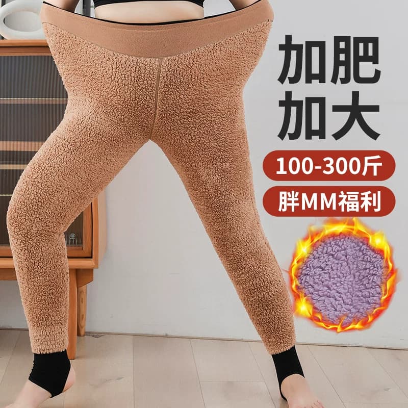 唐苗云朵裤300斤胖m大码打底裤女裤冬季加厚绒高弹加肥加大棉裤子 - 缩略图4