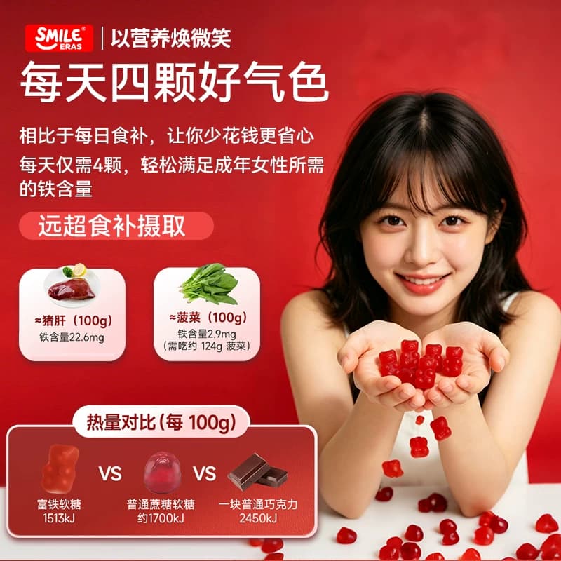 SMILE ERAS富铁红枣软糖添加红枣原汁维生素C营养补充女性孕妇 - 缩略图4