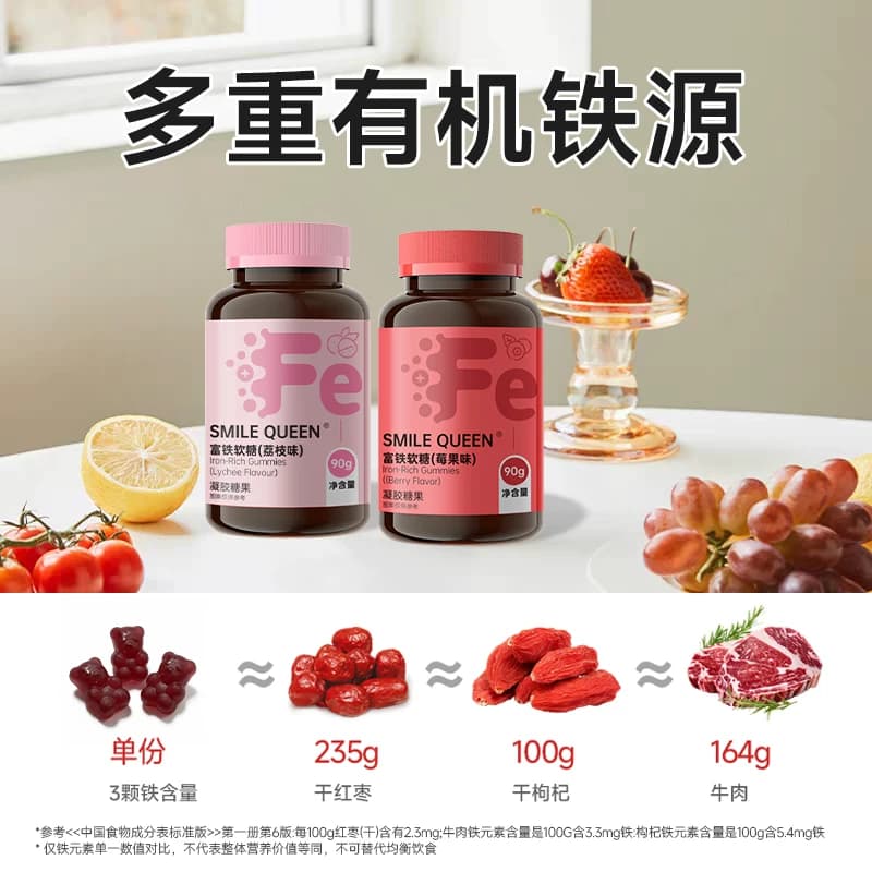 女性富铁软糖成人含铁元素维生素C正品独立小包装补血气营养软糖 - 缩略图2