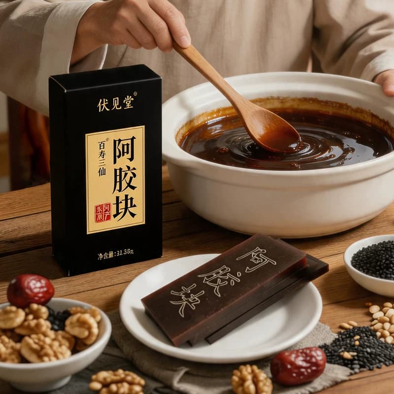 伏见堂百寿三仙阿胶块31.25g山东驴皮原产地直发东阿县黑金礼盒 - 缩略图2