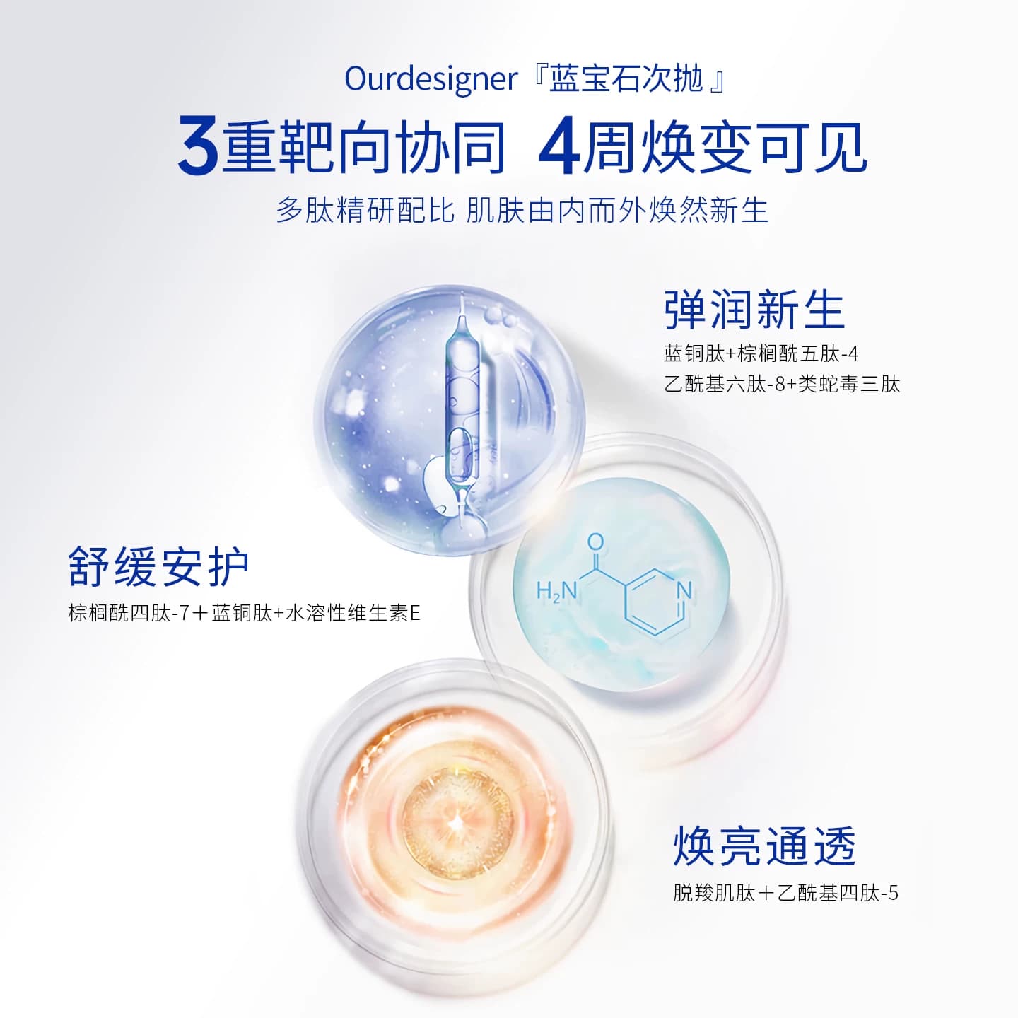 Ourdesigner奥雯蒂兰蓝宝石次抛精华7肽协同抗皱焕颜舒缓精华液 - 缩略图4