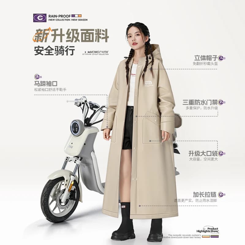 备美雨衣成人外穿长款全身防暴雨男款外卖骑手电动车单人女款雨披 - 缩略图2