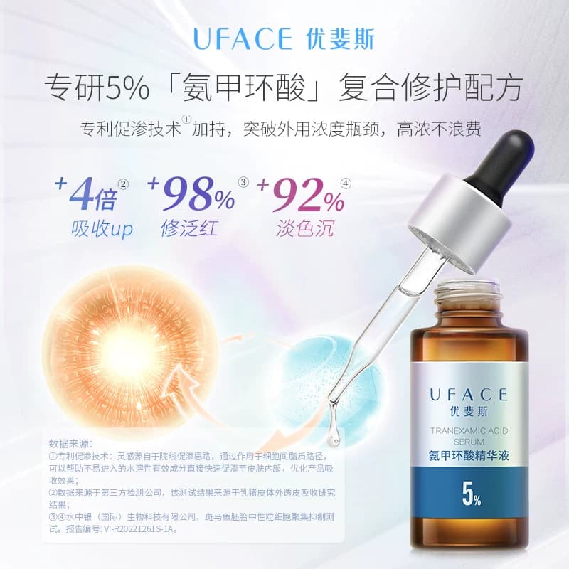 【囤货抢购】优斐斯5%氨甲环酸精华液传明酸高浓度淡色沉20ml*4瓶 - 缩略图3