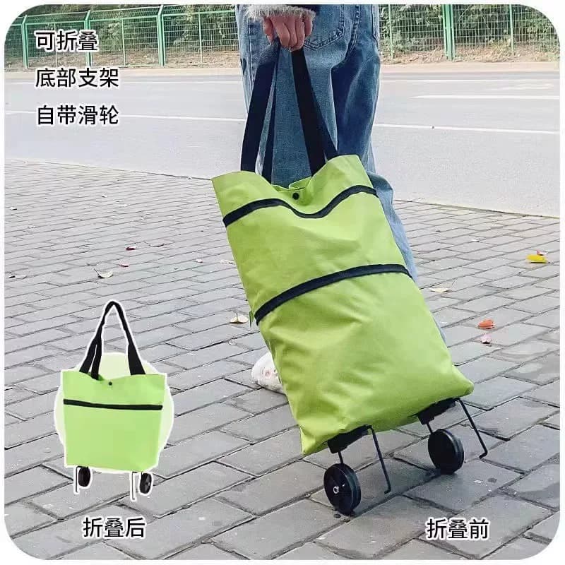 购物袋带轮子可折叠买菜小拉车拖轮便携式女大容量包家用超市好物 - 缩略图4