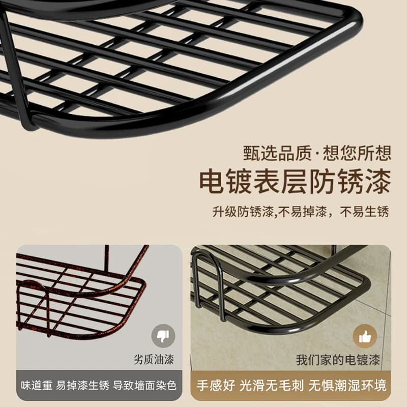 卫生间置物架厕所洗手间免打孔壁挂三角架浴室洗漱台化妆品收纳架 - 缩略图2
