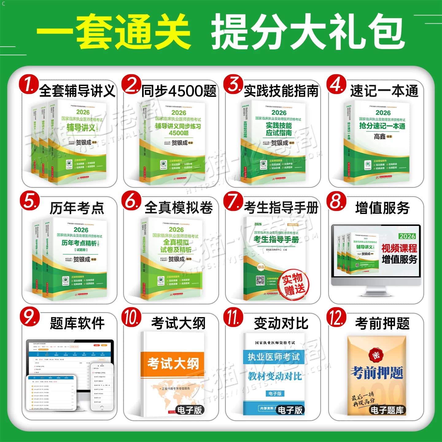 贺银成2026年临床执业助理医师资格考试辅导讲义教材实践技能模拟卷历年真题库试卷2025银成医考人卫版执医职业证医学综合指导 - 缩略图4