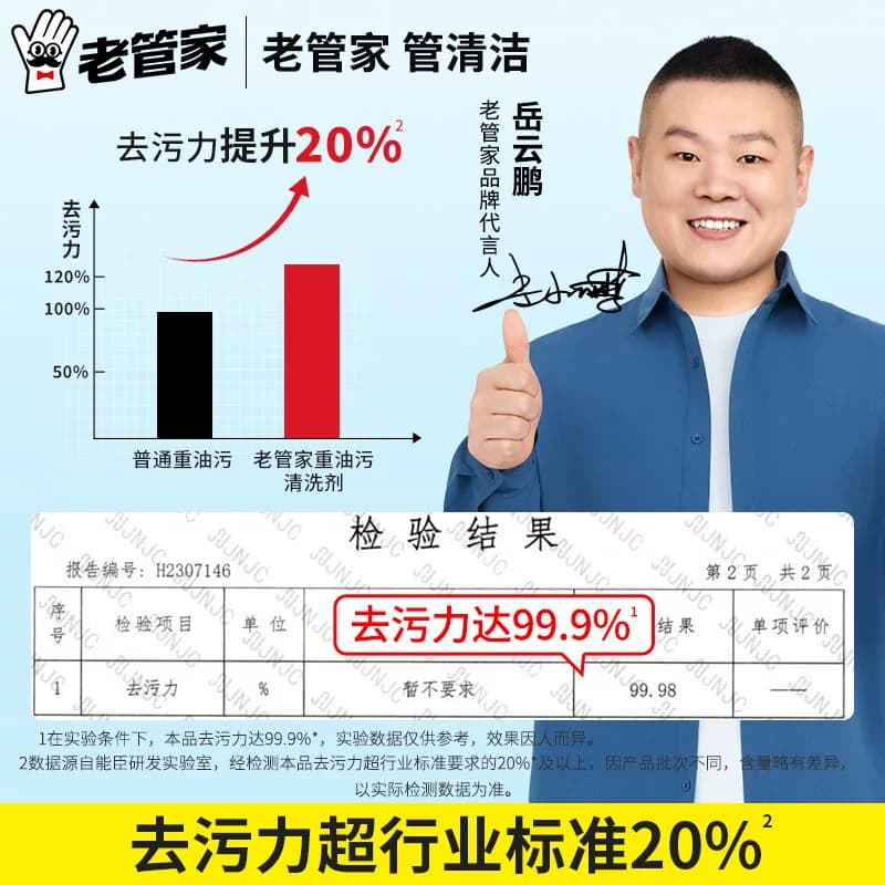 老管家洗抽油烟机清洗剂去重油污净厨房清洁剂强力除油剂除垢家用 - 缩略图4