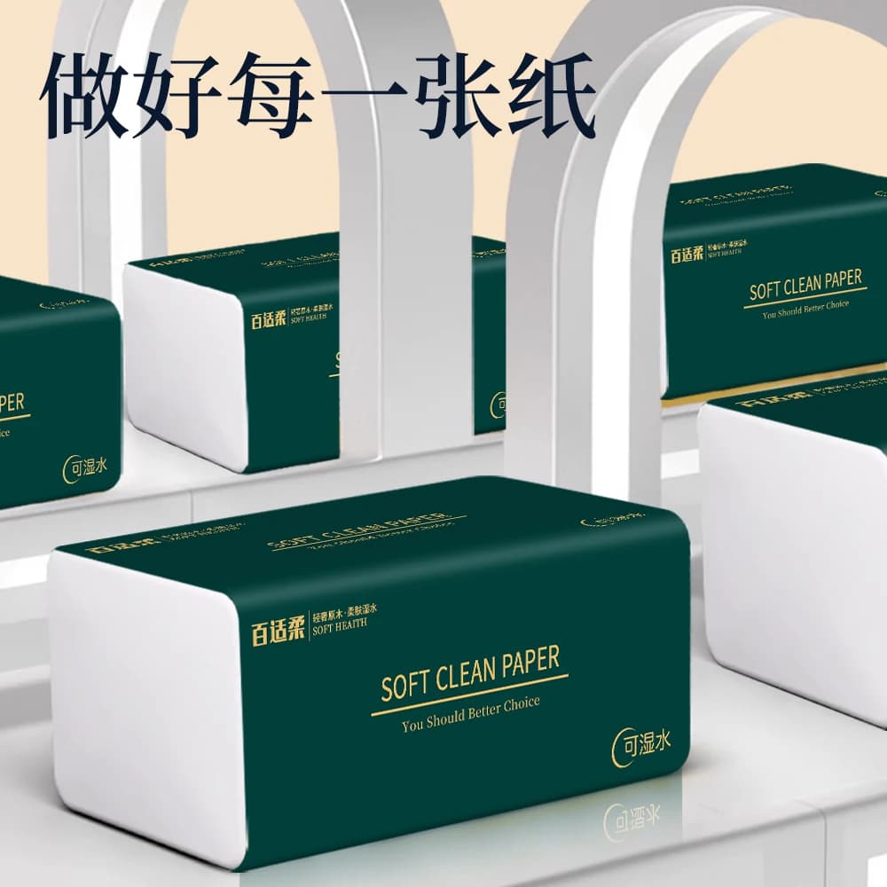 百适柔5包装抽纸可湿水面巾纸家用加厚加量实惠整箱纸巾 - 缩略图4