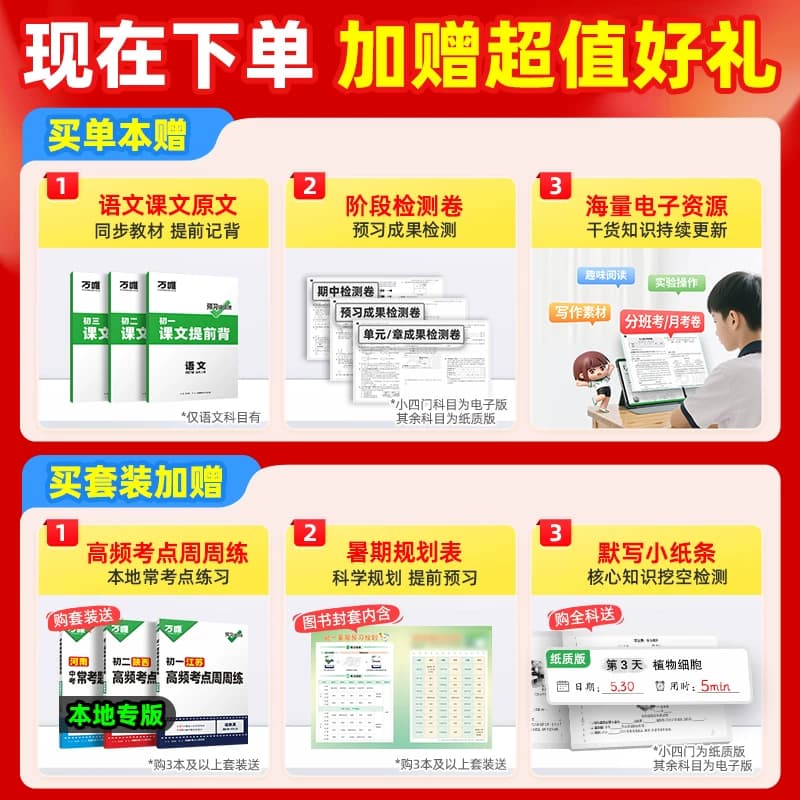 2027万唯中考预习新教材初中七八九年级上册初一初二初三本分类卷全套语数英物道历生地基础知识盘点暑假预习衔接新学期同步新教材 - 缩略图5