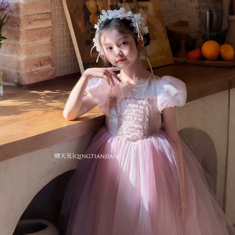 女童乐佩公主裙2026夏季新款长发蓬蓬网纱裙子生日礼服儿童连衣裙 - 缩略图4