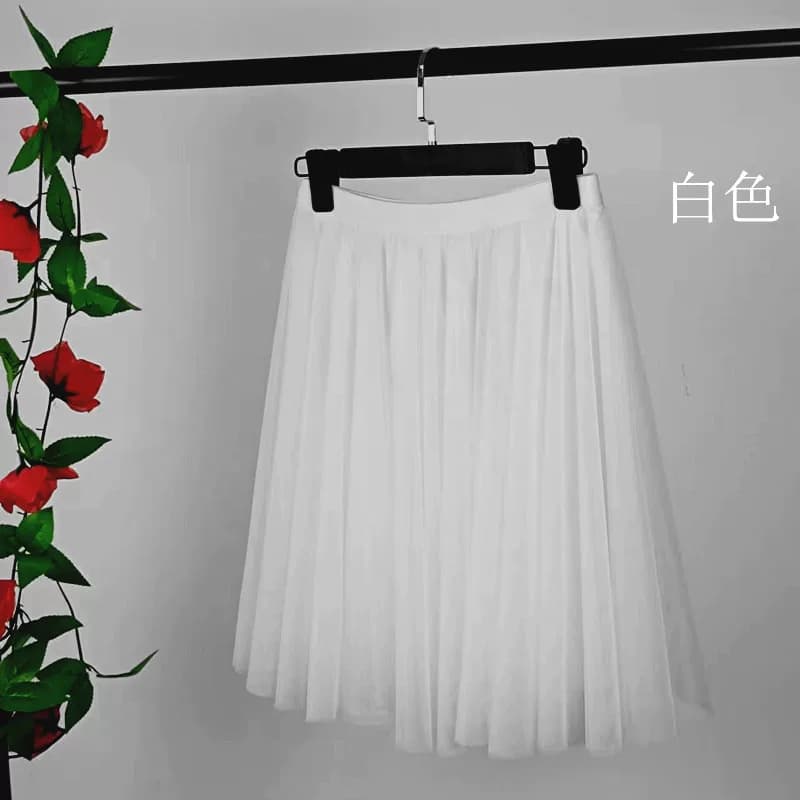 2024春夏秋新款网纱半身裙中短款垂感网纱伞裙大摆蓬蓬裙仙女纱裙 - 缩略图4