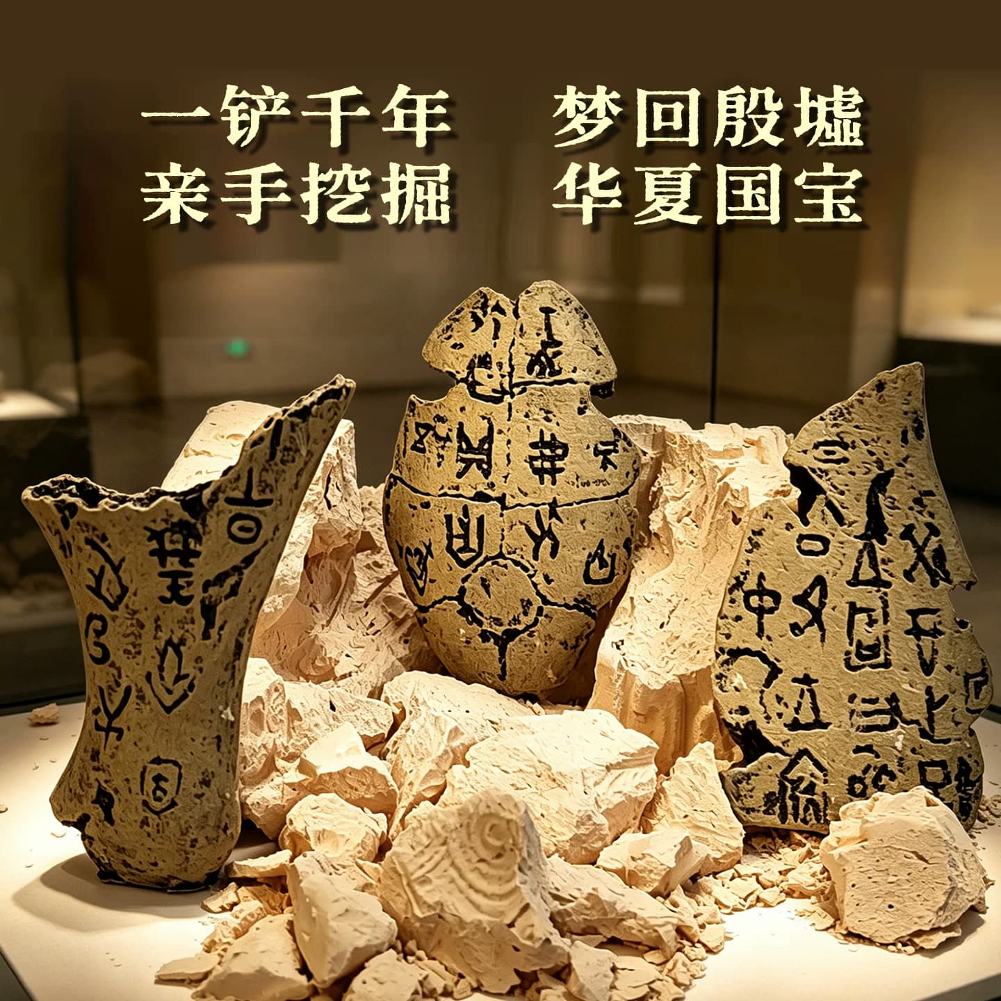 殷商甲骨文考古玩具盲盒沉浸式发掘古文字寻宝藏科普手工收藏摆件 - 缩略图2