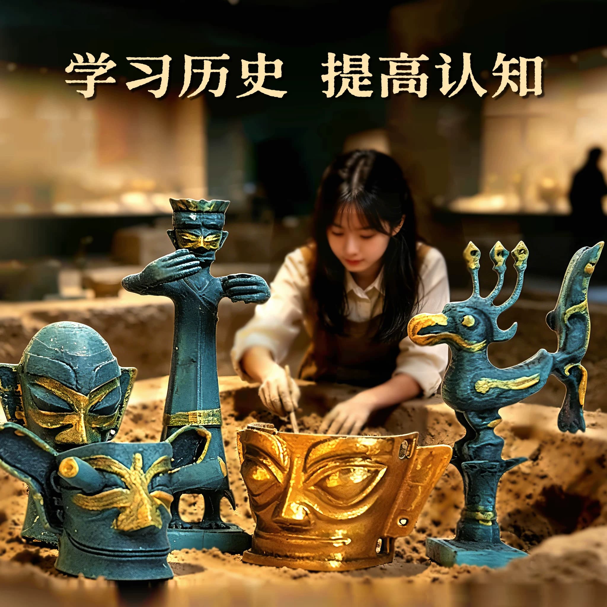 三星堆博物馆考古盲盒挖宝考古挖掘玩具寻宝青铜器创意手工礼物 - 缩略图4
