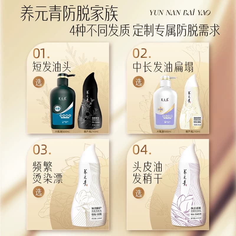 云南白药养元青洗发水男士固发防脱深层控油植物清洁洗发露洗头膏 - 缩略图5