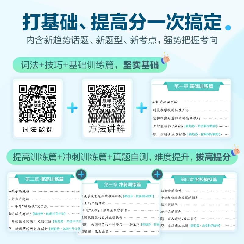 2027新星火英语初中英语完形填空与阅读理解七八九年级初一二三中考英语阅读理解与完型填空组合训练时文阅读听力专项巅峰训练习题 - 缩略图4