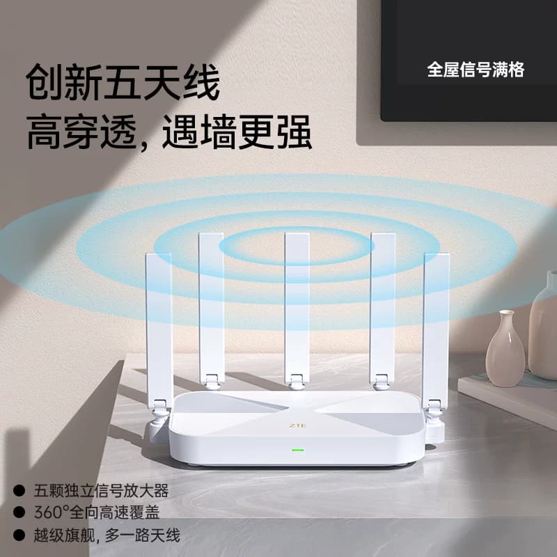 ZTE中兴AX3000M巡天版wifi6无线电竞路由器千兆端口双频家用全屋大中华户高速光纤穿墙为游戏智能子母mesh5G - 缩略图2