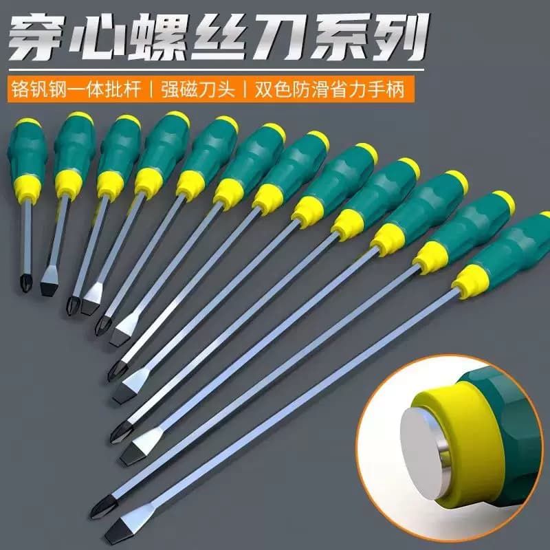穿心螺丝刀工业级加长通心可敲击螺丝刀超硬磁力十字一字批头起子 - 缩略图5
