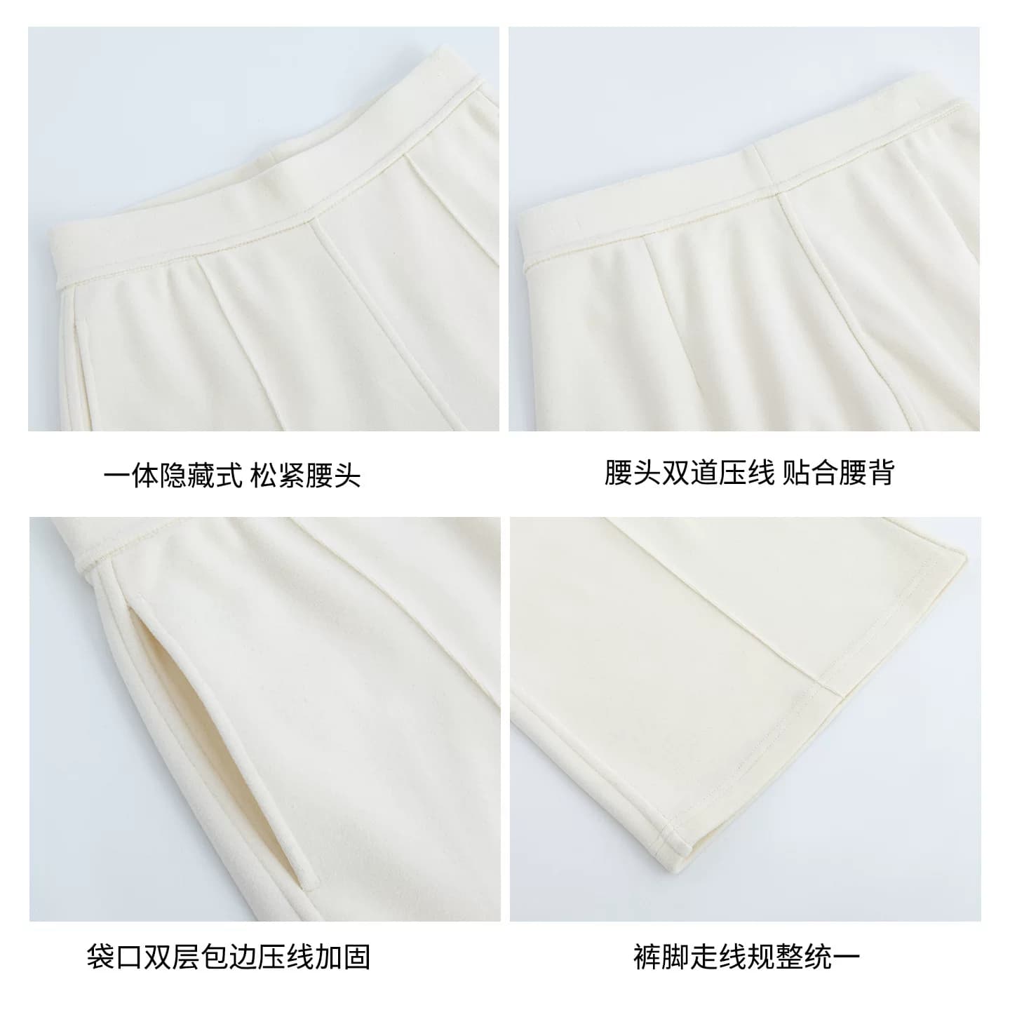 新款秋冬高级感西装毛呢阔腿裤女秋冬软糯垂感显瘦窄版休闲直筒裤 - 缩略图3