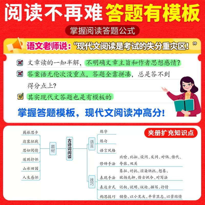2026适用初中语文英语阅读组合训练七八九年级上下册江苏专版 初一二三英语练习册训练完形填空阅读理解专项训练现代文言文知识 - 缩略图3