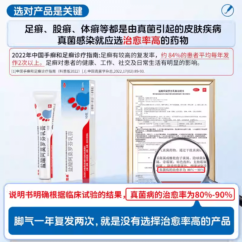 楚迪盐酸阿莫罗芬乳膏正品脚气止痒脱皮杀菌专用药烂脚丫旗舰店 - 缩略图2