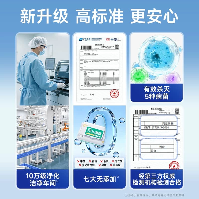 德佑75%酒精消毒杀菌湿巾99.99%杀菌抗病毒便携出行母婴可用 - 缩略图3