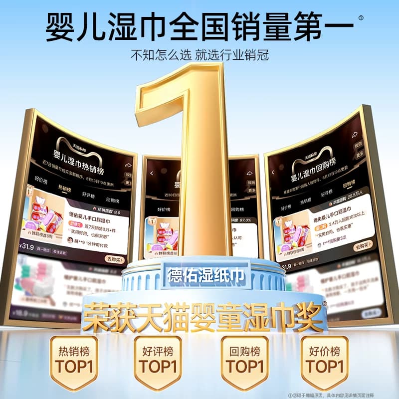 德佑婴儿湿巾家用湿巾纸新生湿纸巾大包宝宝家用专用清洁儿童用品 - 缩略图5