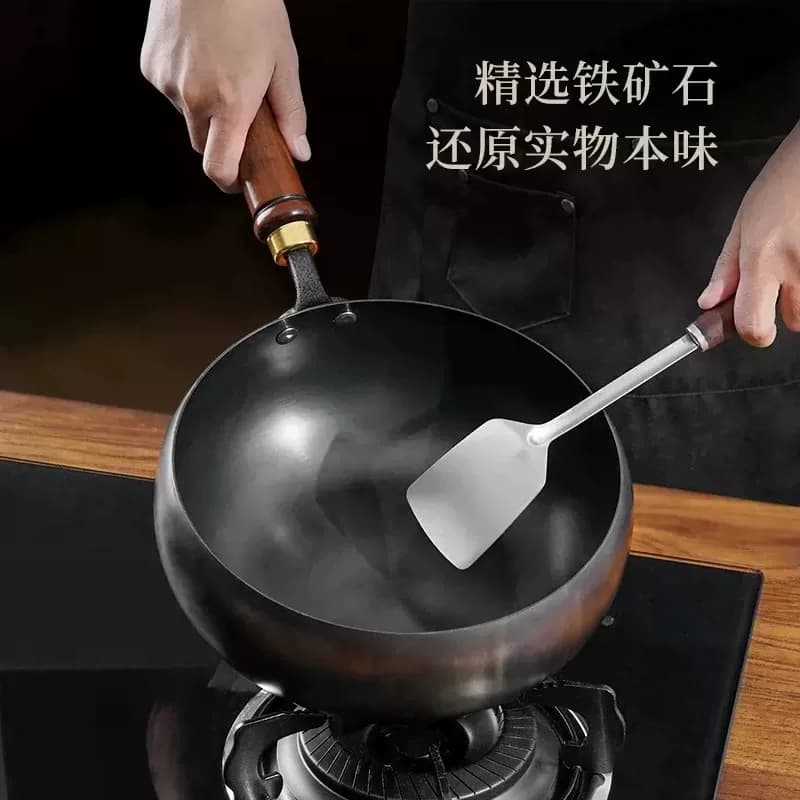 大肚锅铁锅大肚锅纯手工锻打小炒锅迷你小铁锅家用无涂层不粘锅G - 缩略图3