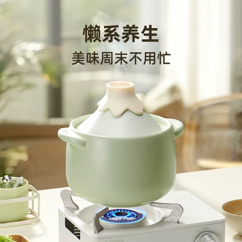 悦味火山砂锅煲家用高温干烧不裂陶瓷煲仔饭煲汤一人食燃气灶专用 - 缩略图3