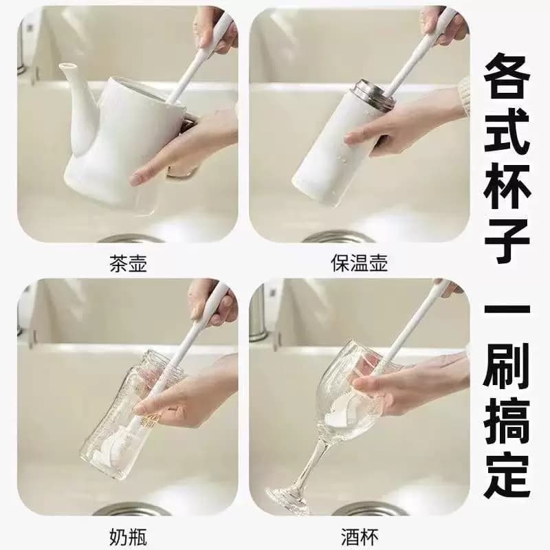 长柄洗杯刷折叠厨房水杯破壁机专用硅胶无死角缝隙刷玻璃杯刷子 - 缩略图4