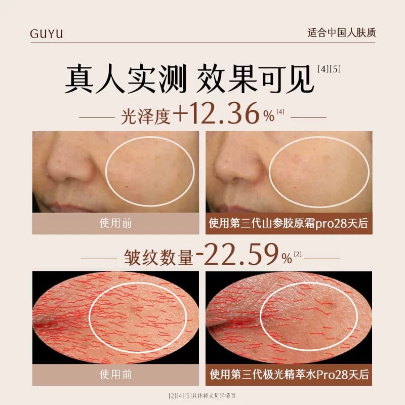 谷雨山参水乳紧致抗皱淡化细纹淡斑美白护肤品套装 - 缩略图4