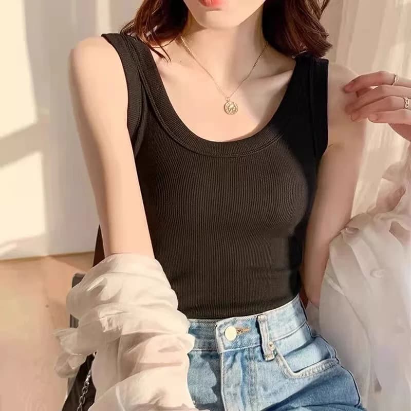 唐狮旗下Desso螺纹吊带背心女内搭外穿打底百搭无袖上衣白色修身 - 缩略图4