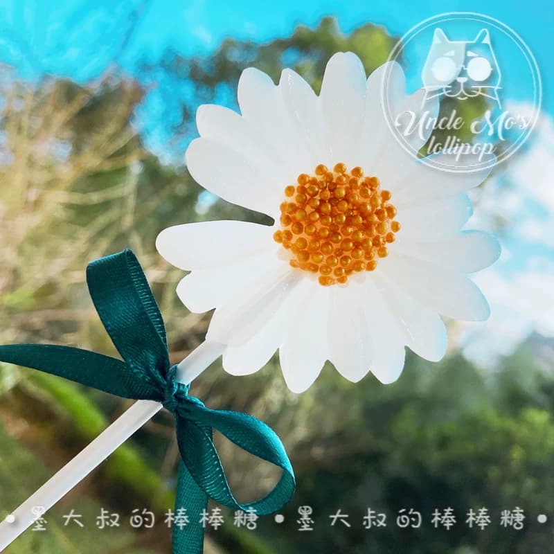 白色雏菊棒棒糖墨大叔手工糖果波糖儿童照片定制无防腐剂进口原料 - 缩略图4