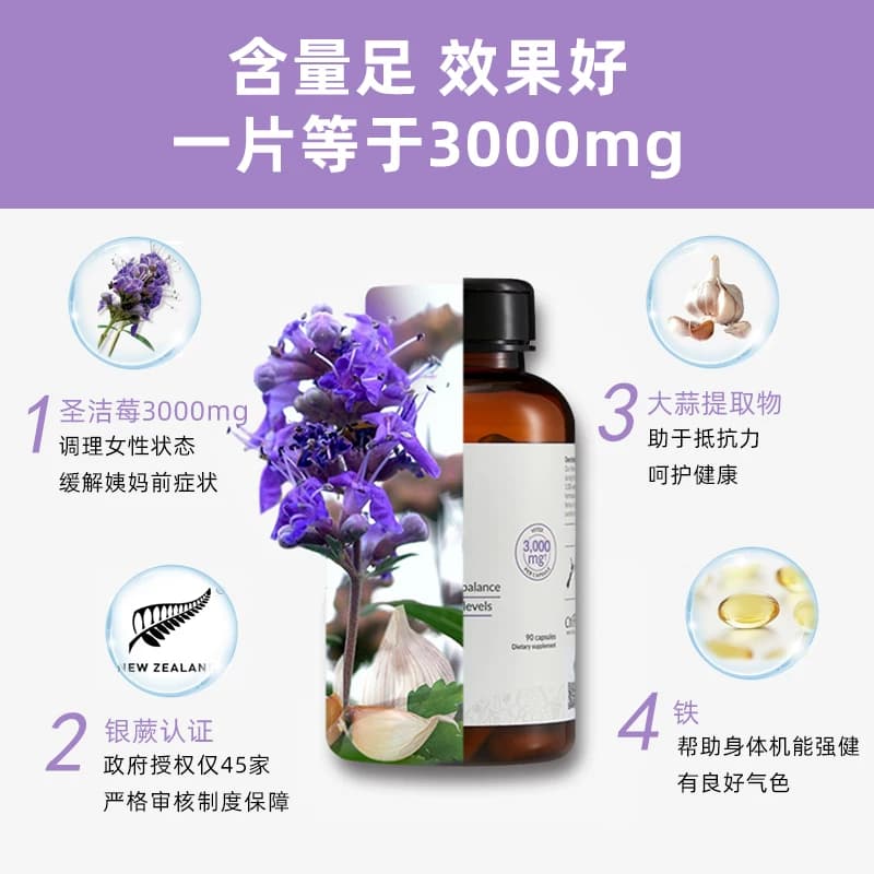 新西兰CtoMi圣洁莓胶囊卵巢保养孕酮月经规律植物提取物促黄体酮 - 缩略图2