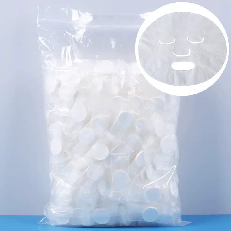 美容院纯棉压缩面膜纸一次性蚕丝压缩面膜纸面罩100粒500粒包邮 - 缩略图3