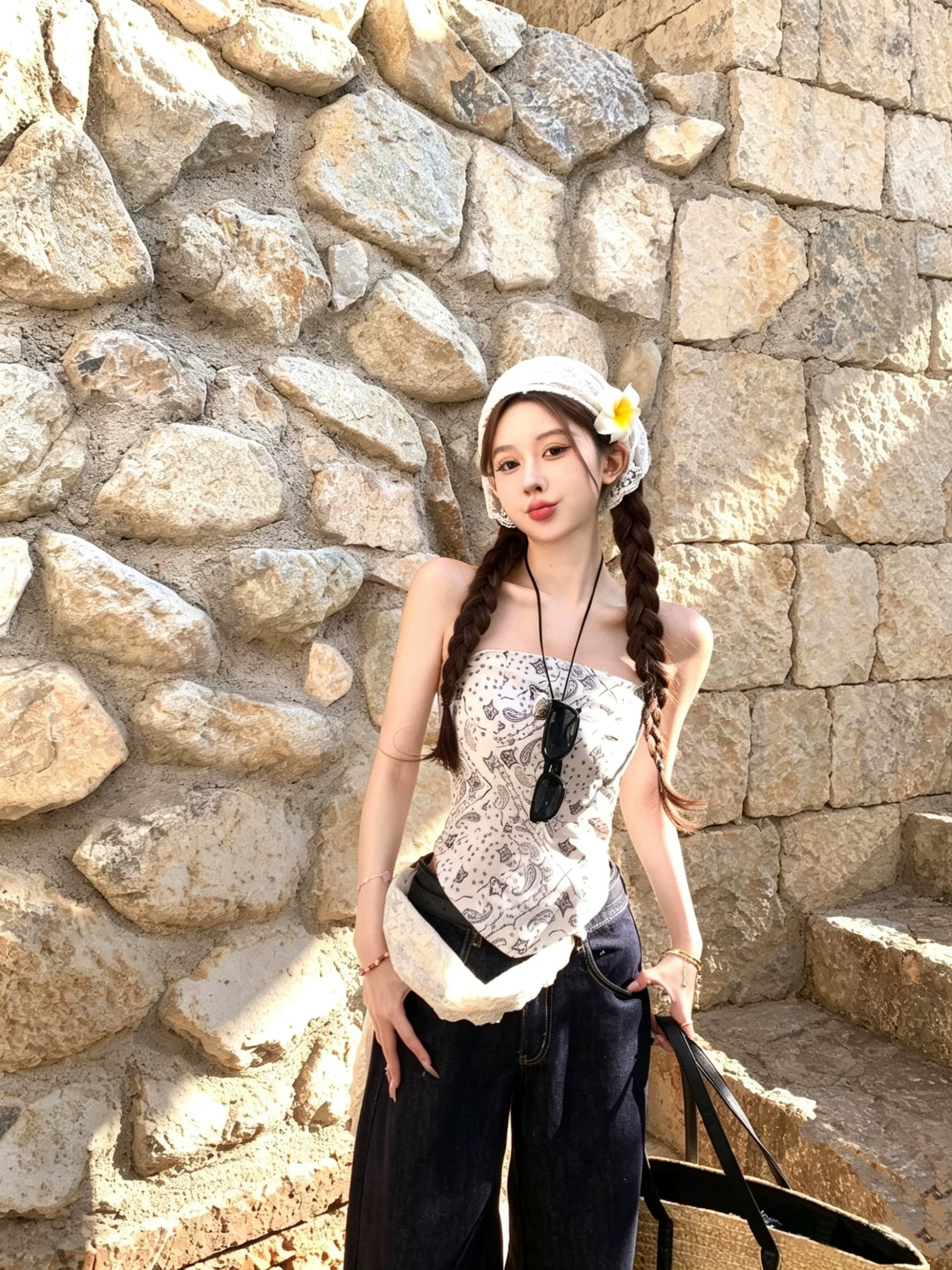 泰式肚兜小吊带背心女2026新款夏季东南亚度假风不规则抹胸短上衣 - 缩略图4