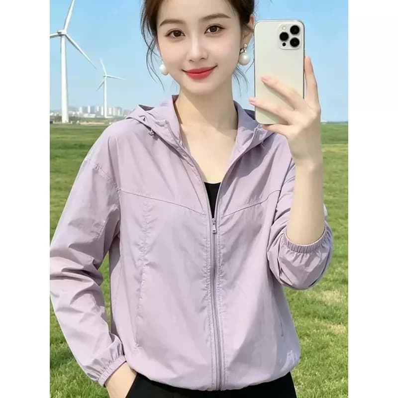 休闲风短款防晒服外套女夏季2026年新款透气薄款显瘦小个子防晒衫 - 缩略图3