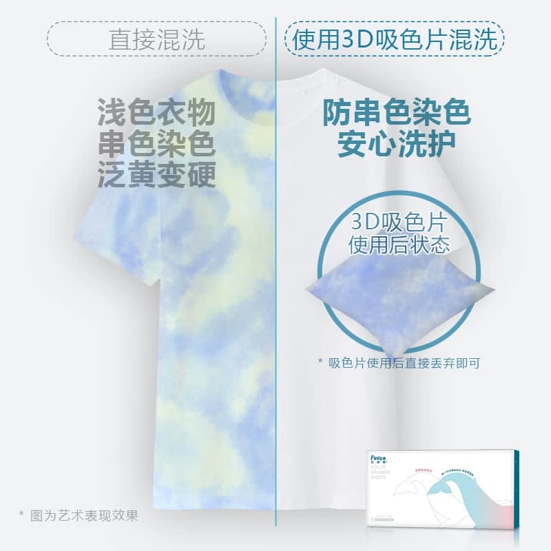 范耐斯防串染吸色片洗衣色母片防串色洗衣服防染色纸加大加厚30片 - 缩略图3
