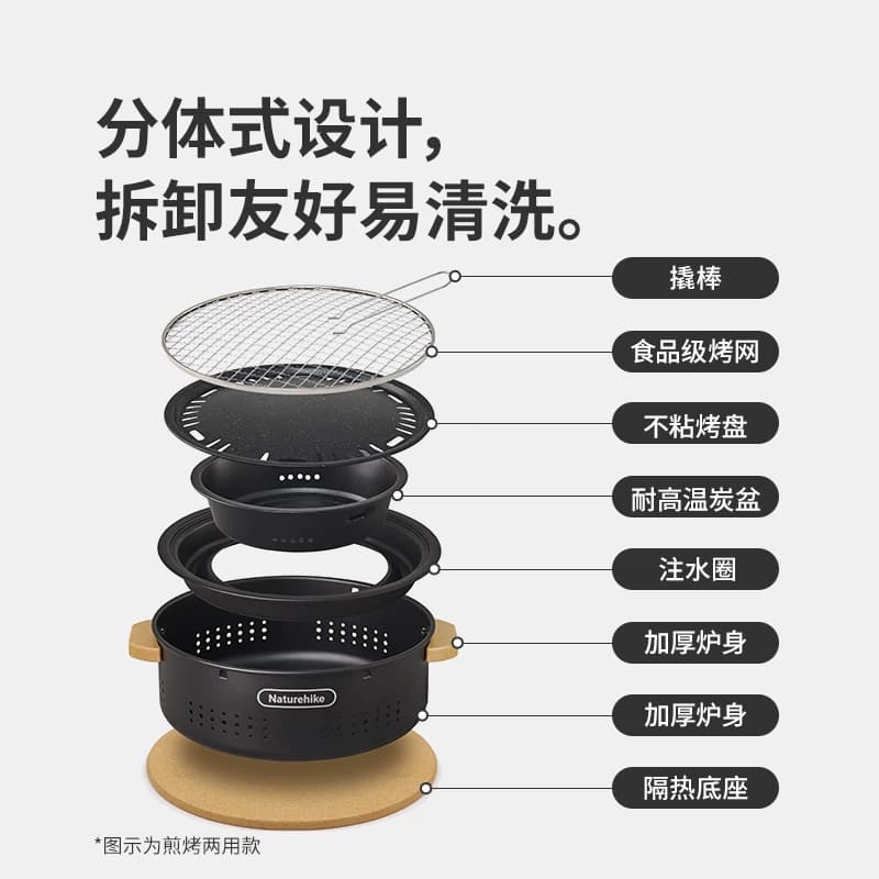 挪客围炉煮茶烤火炉套装桌面烧烤炉子家用户外露营便携烤肉碳炉 - 缩略图4